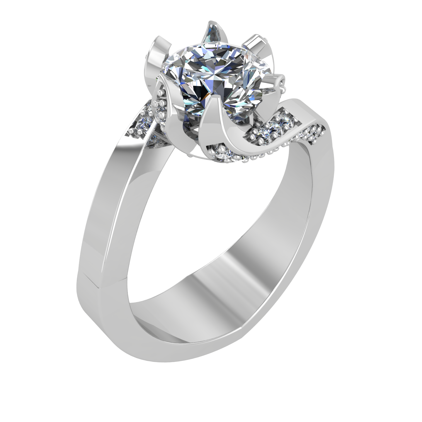 DESIGNER 8.00mm ROUND ENGAGEMENT RING